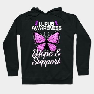 Lupus Awarenes Butterfly Ribbon World Lupus Day Hoodie